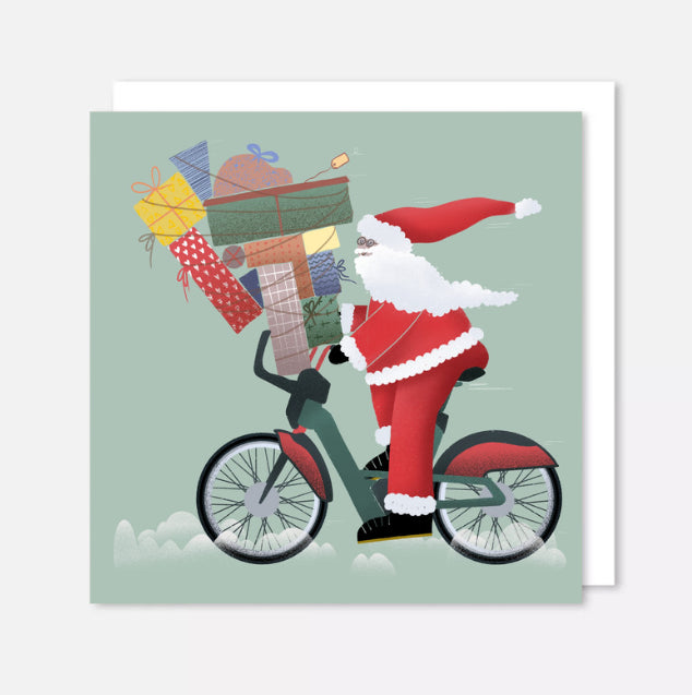 Atelier Marthes - Carte Père Noël en vélo