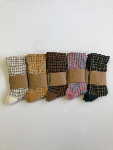 Gingham Waffle Socks