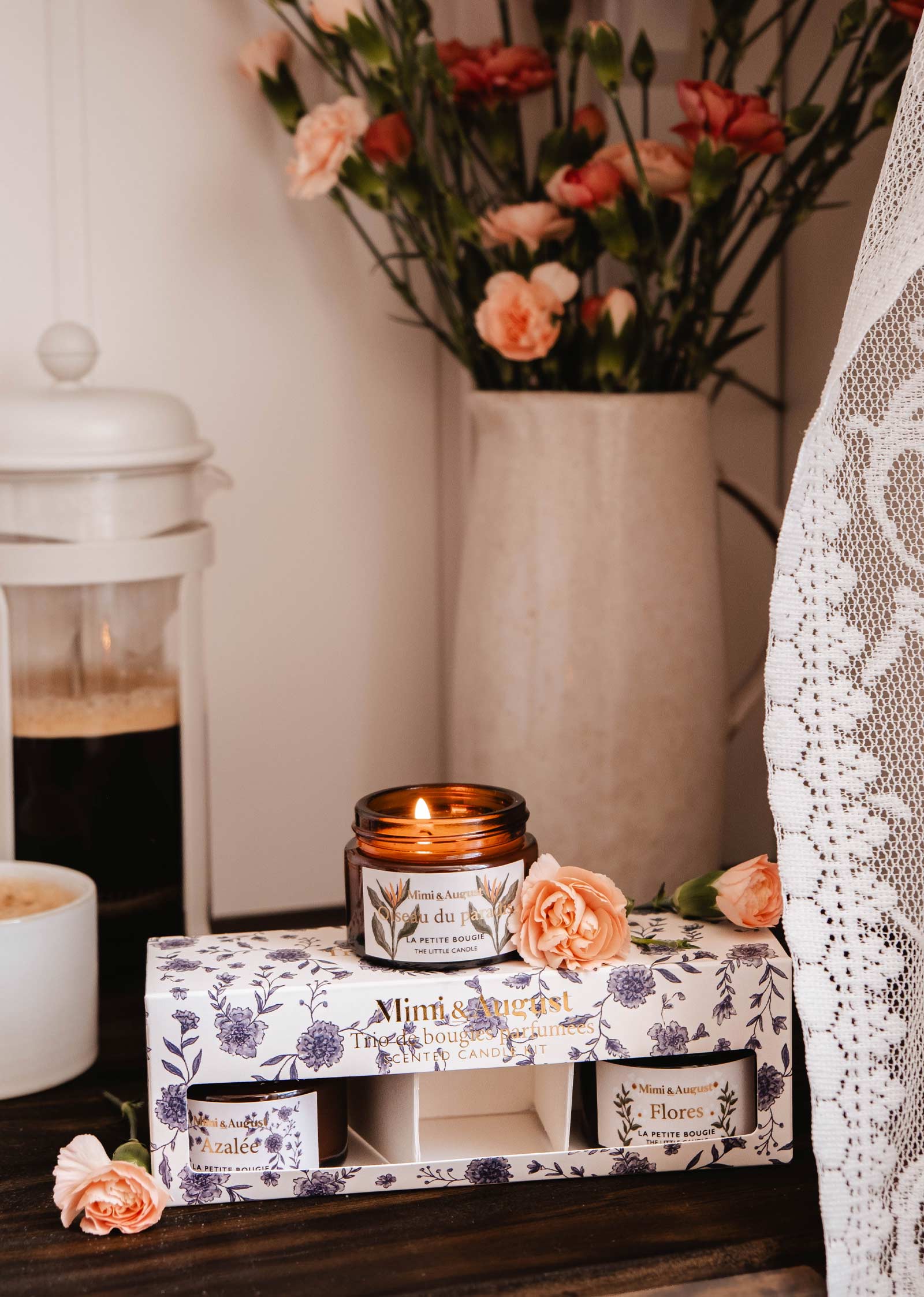 Trio of scented candles