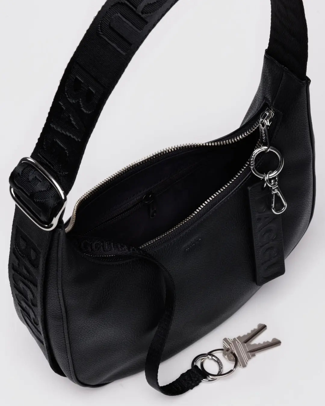 Small Recycled Leather Crescent Bag