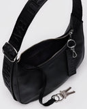 Small Recycled Leather Crescent Bag